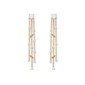 עגילי סברובסקי ארוכים מוזהבים 5535791