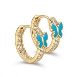 עגילי חישוק פרפר