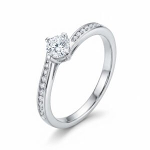 טבעת סוליטר משובץ