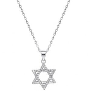 תליון כסף 925 מגן דוד משובץ זרקונים
