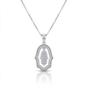 תליון כסף 925 חמסה כפולה