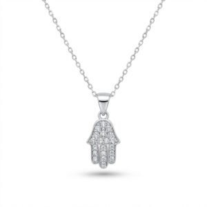 תליון כסף 925 חמסה זרקונים