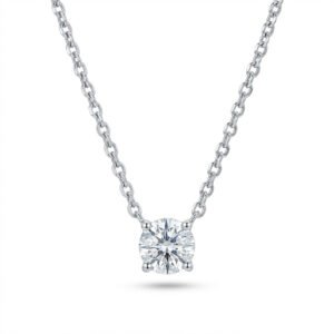 שרשרת כסף 925 סוליטר זרקון עגול