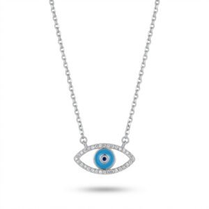 שרשרת כסף 925 עין זרקונים