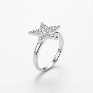 טבעת כוכב משובץ