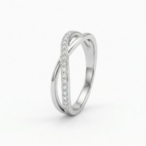 טבעת X חצי משובצת