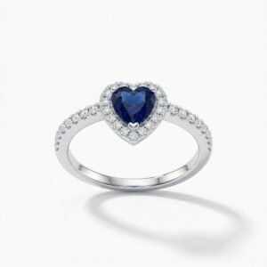 טבעת לב כחול