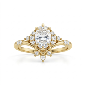 טבעת סגנון וינטג׳ אלינור לבנה