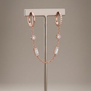 עגיל כפול שני חורים