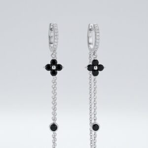 עגילי פרח שחור