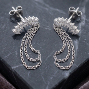 עגילי מניפת זרקונים