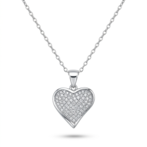 תליון לב משובץ