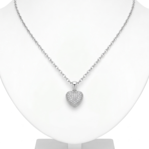 תליון לב משובץ