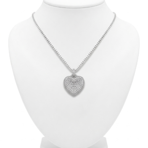 תליון לב משובץ רחב