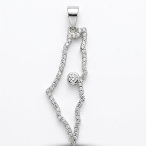 תליון ארץ ישראל עם זרקונים