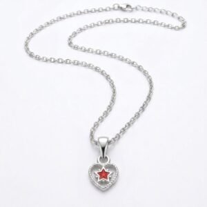 תליון לב כוכב אדום קטן