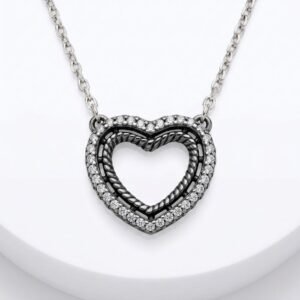 שרשרת לב משובץ