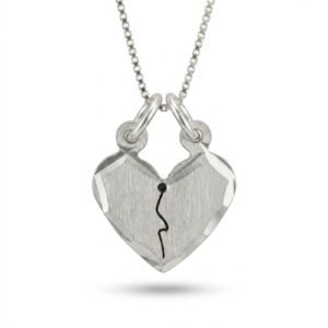 תליון כפולה- לב חצוי