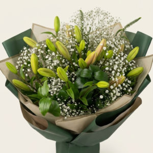 זר "הבטחה לבנה" – יופי שמתפתח אצלך בסלון